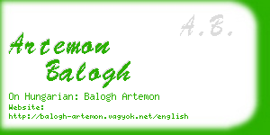 artemon balogh business card